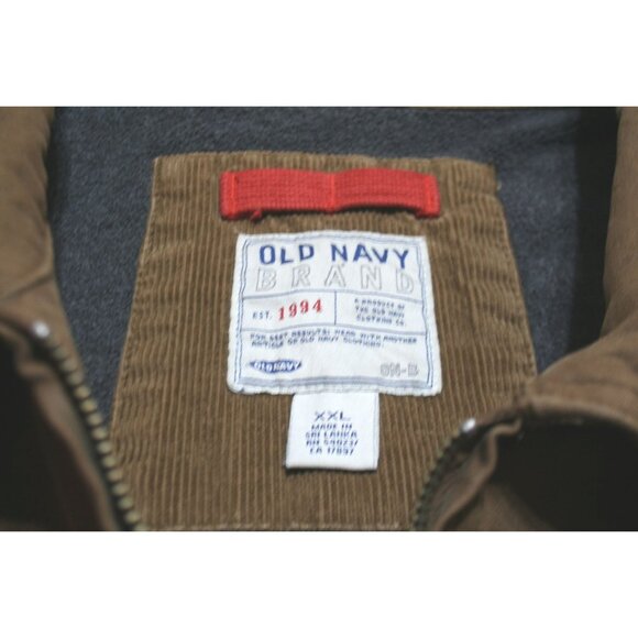 VTG Old Navy Canvas Barn Chore Coat Mens XXL Brown Fleece Lined Workwear Jacket - Picture 2 of 9